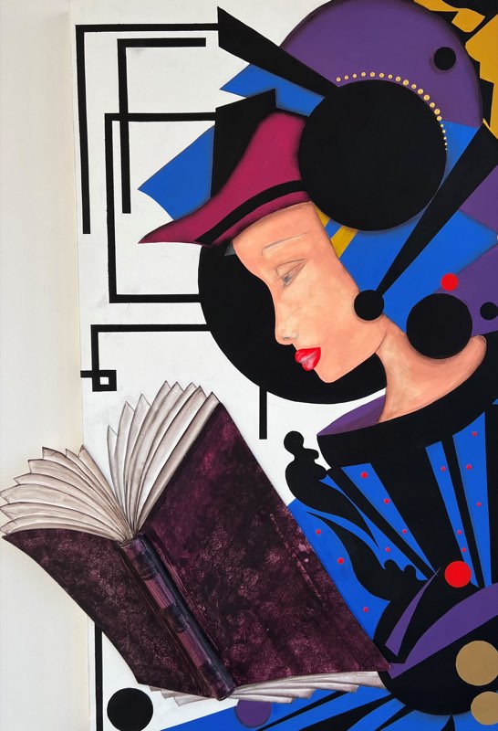 Chiara legge Piero — dipinto di Pierangela Cattini