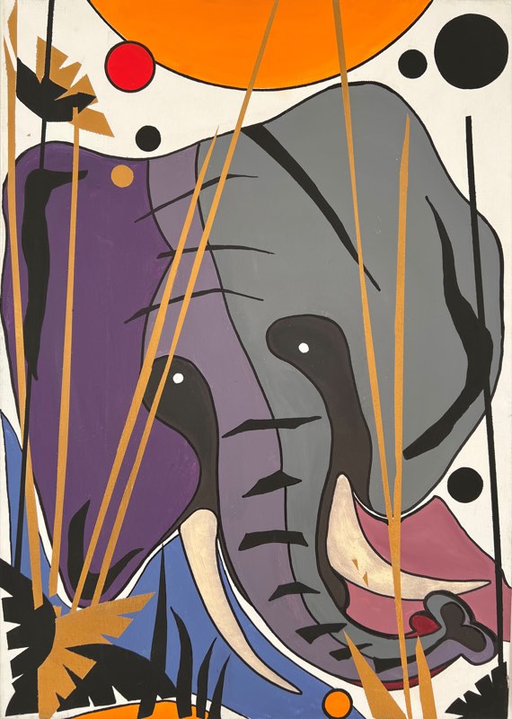 Elefante — dipinto di Pierangela Cattini